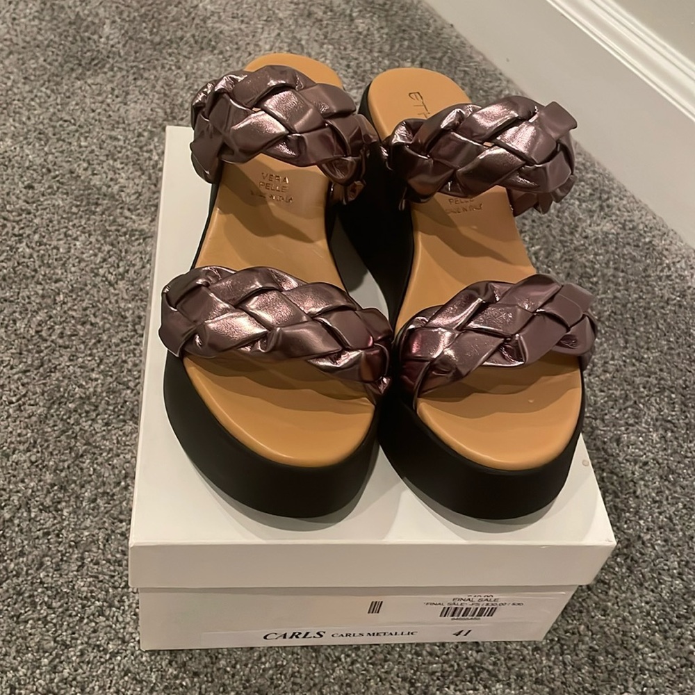 Ethem metallic copper platform sandals shoes size 41 NWT.